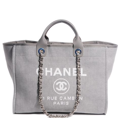 chanel deauville tote grey|Chanel deauville tote for sale.